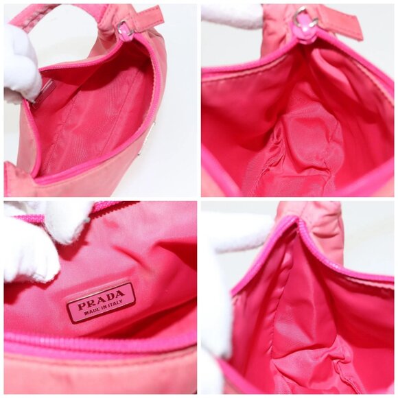PRADA Accessory Pouch Nylon Pink Silver Auth - Picture 14 of 15